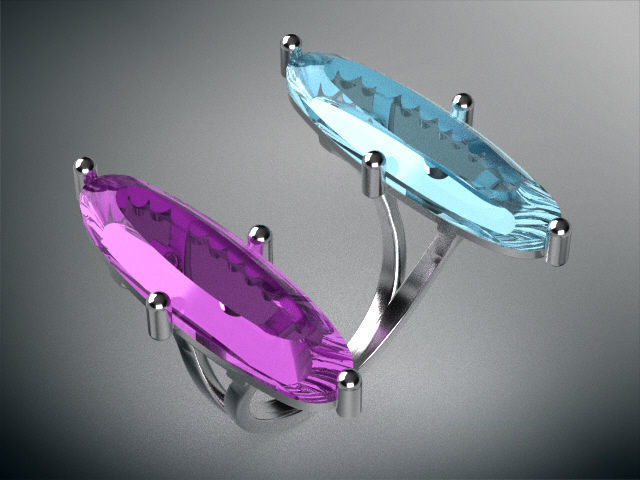 two large stone rings R00115 3D print model_13