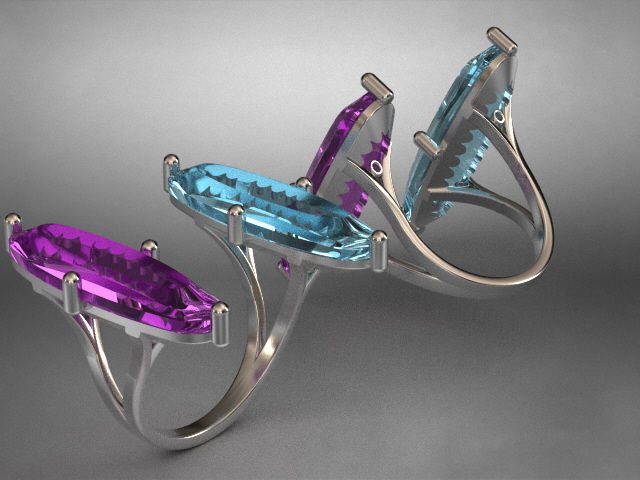 two large stone rings R00115 3D print model_1