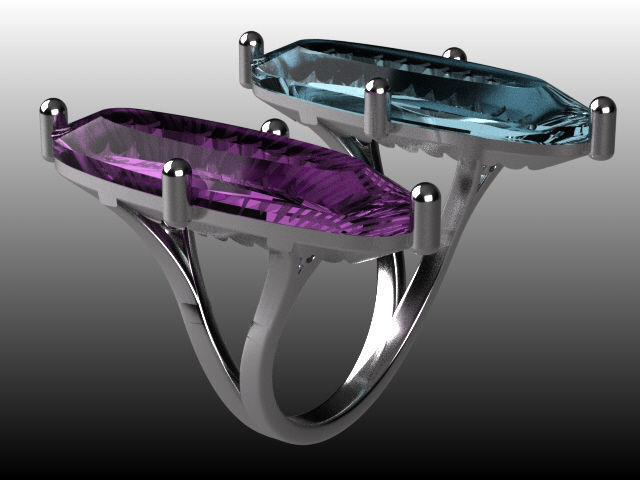 two large stone rings R00115 3D print model_8