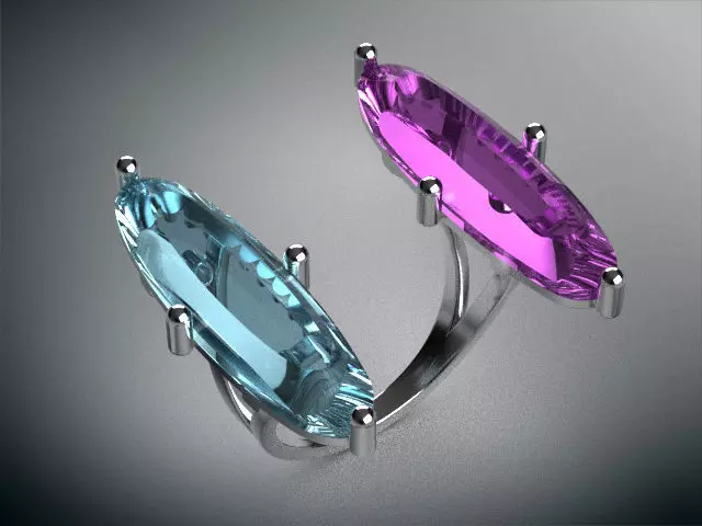 two large stone rings R00115 3D print model_0