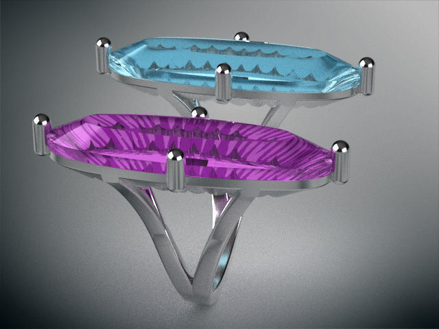 two large stone rings R00115 3D print model_10