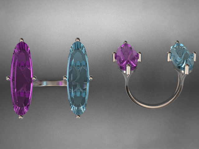 two large stone rings R00115 3D print model_2