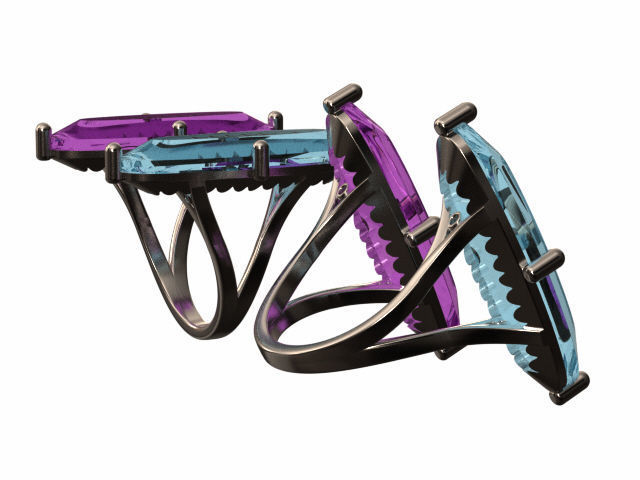 two large stone rings R00115 3D print model_4