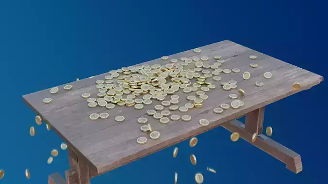 Pirate Coin and old table