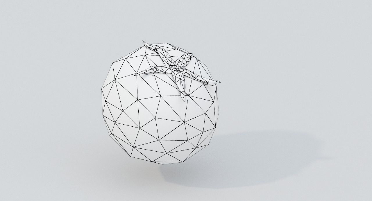 Wooden crate and tomatoes Low-poly 3D model_4