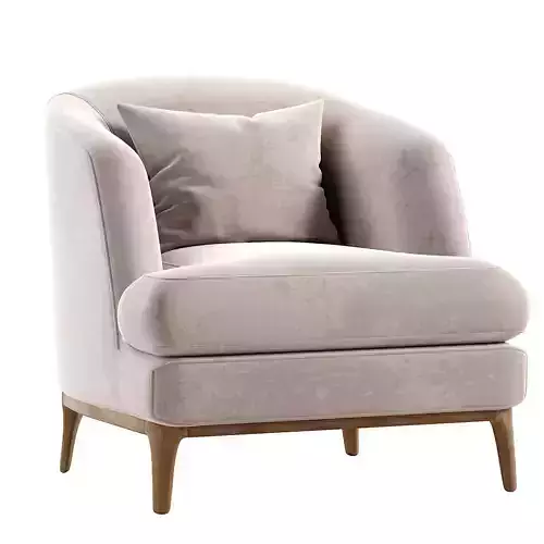 Armchair velvet chair with wooden legs