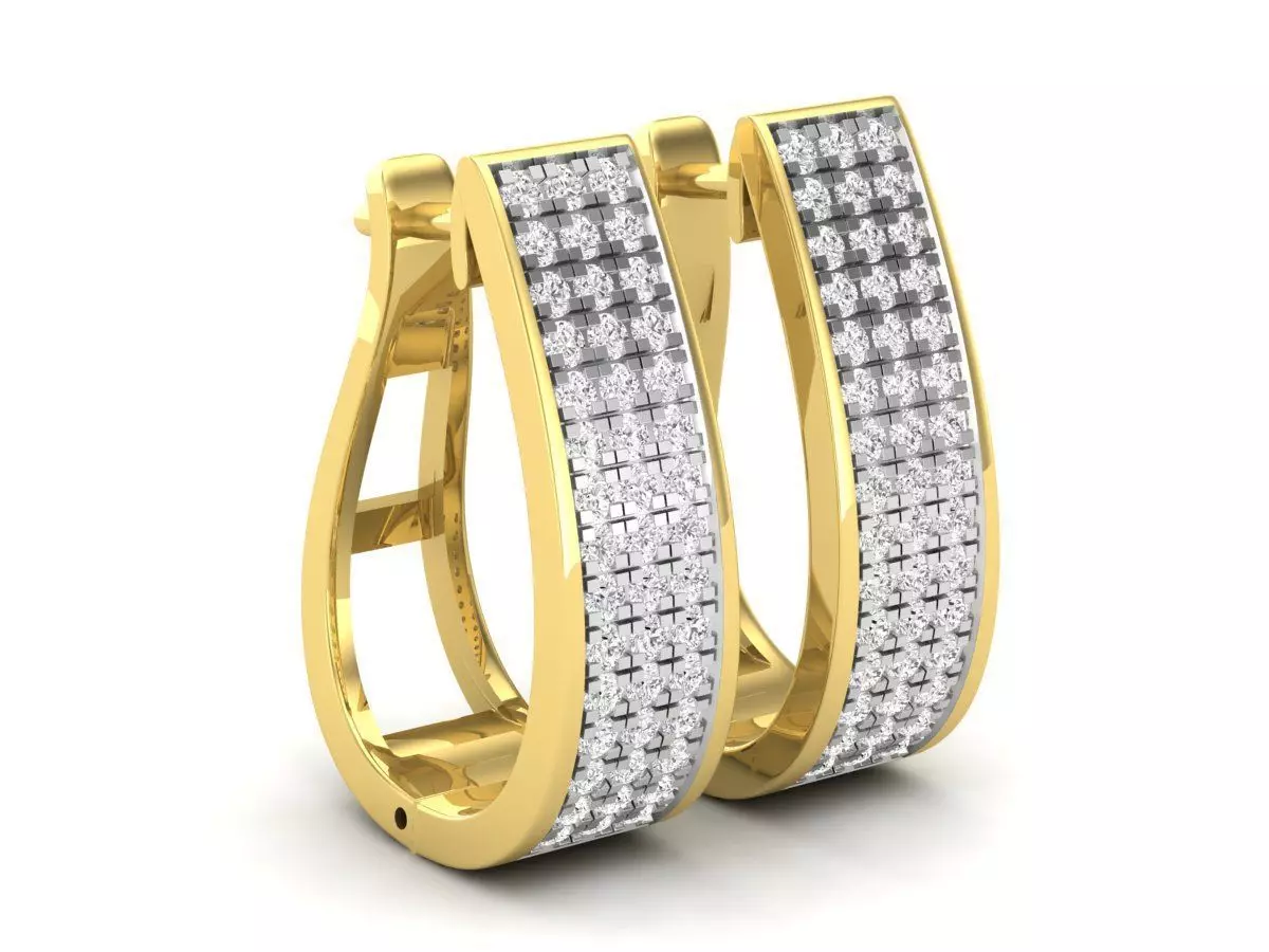 Diamond earrings for woman 3D print model_0