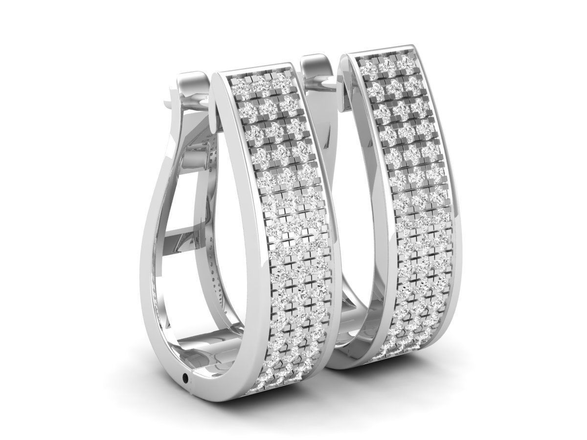 Diamond earrings for woman 3D print model_2