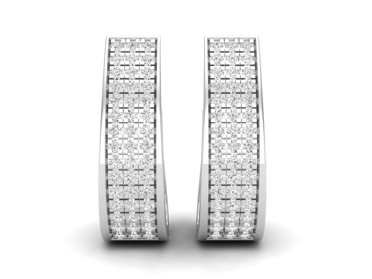 Diamond earrings for woman 3D print model_3