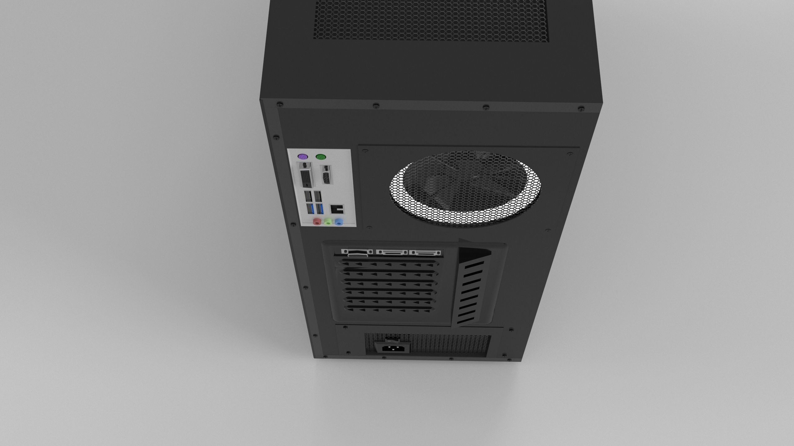 Computer Set 3D Model desktop with monitor and keyboard 3D model_10