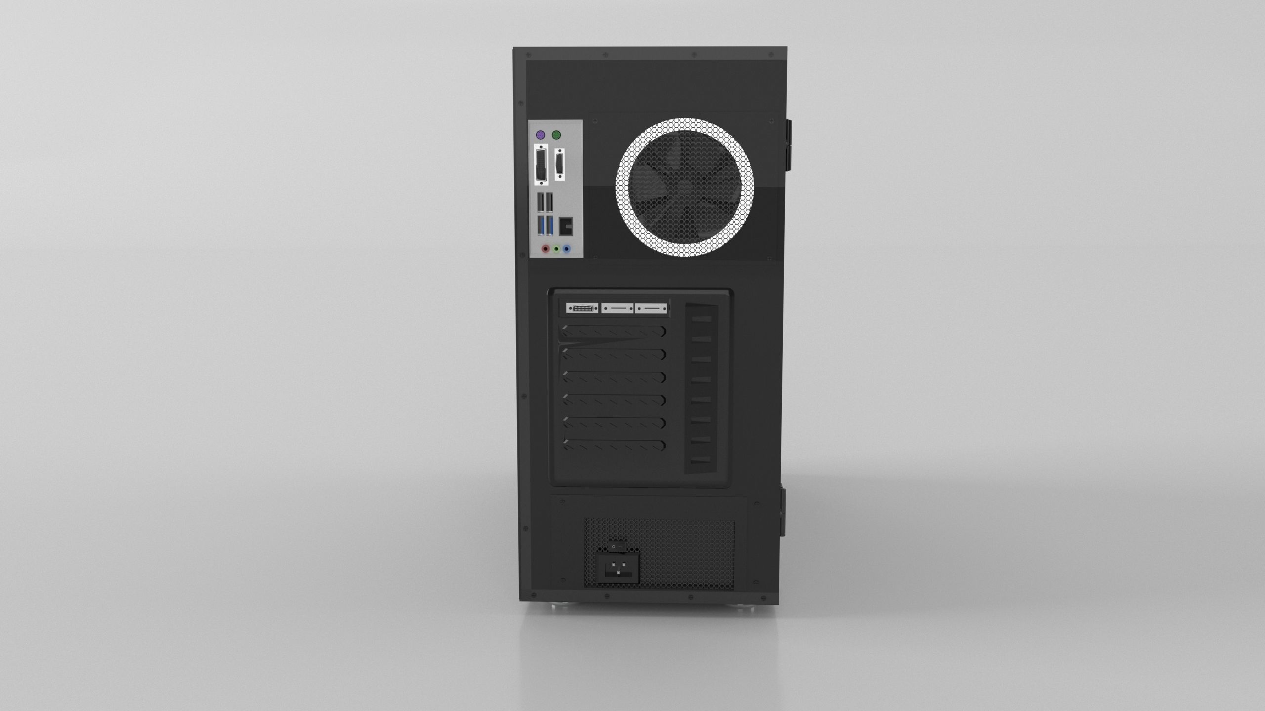 Computer Set 3D Model desktop with monitor and keyboard 3D model_14