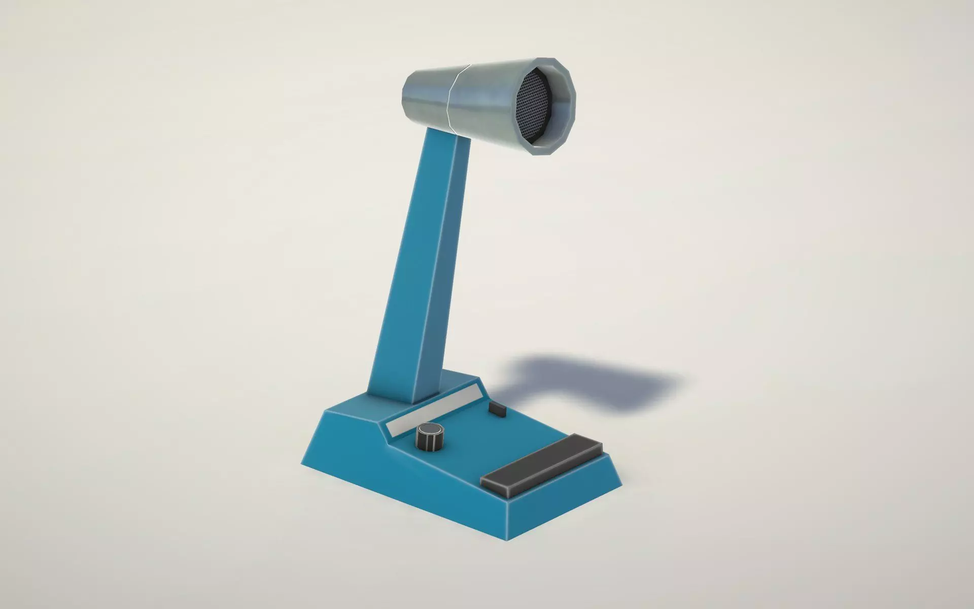 Retro Desk Microphone Low-poly 3D model_0