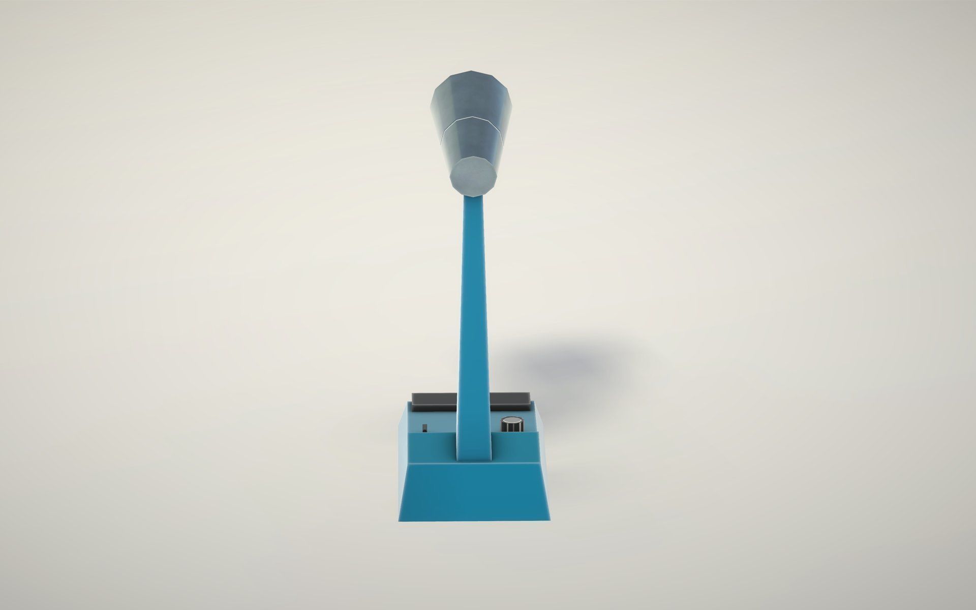 Retro Desk Microphone Low-poly 3D model_2