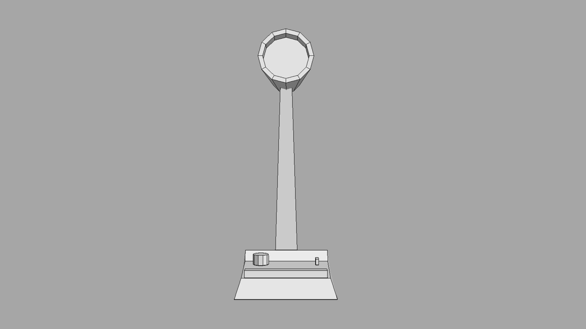 Retro Desk Microphone Low-poly 3D model_6