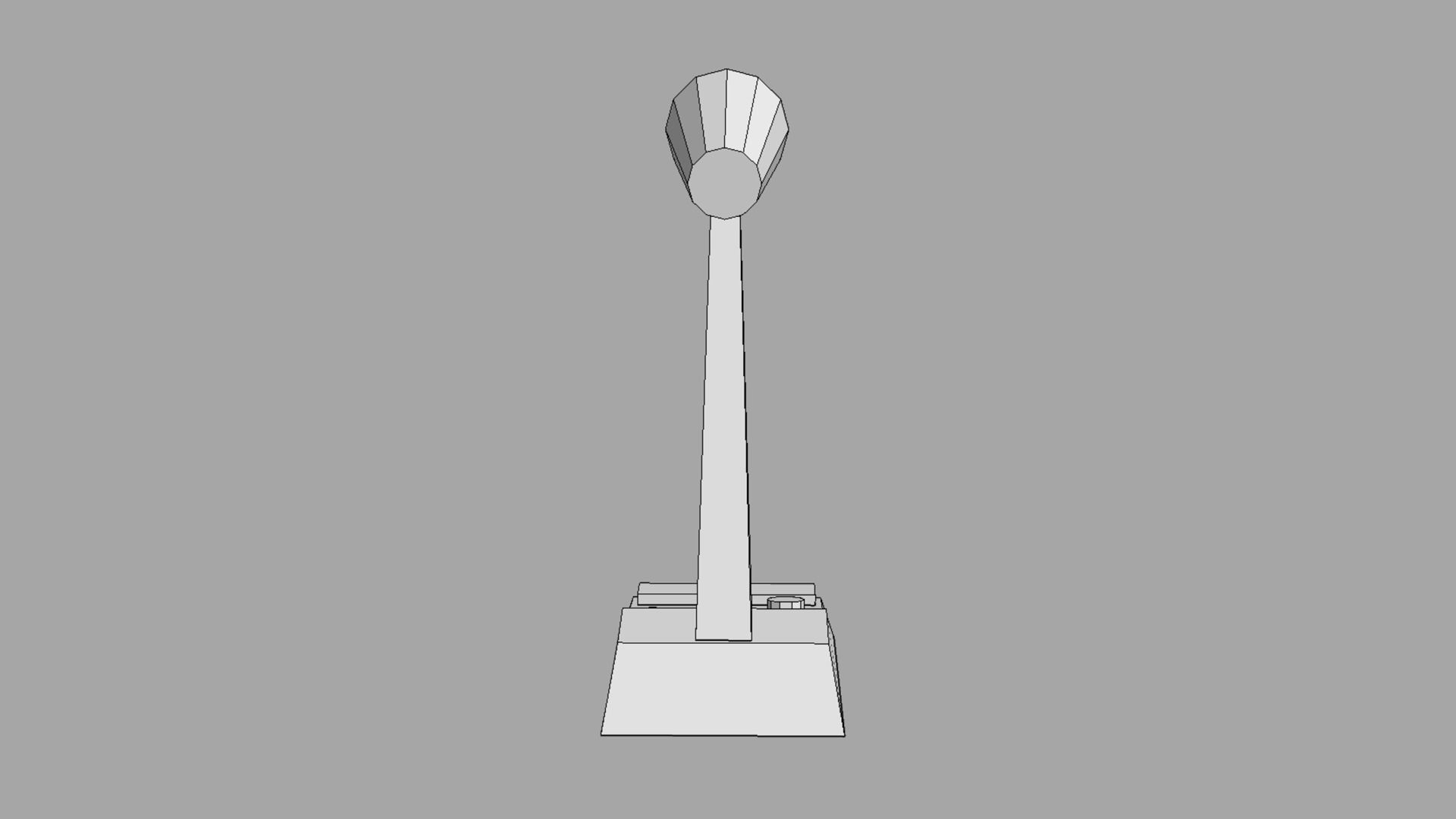 Retro Desk Microphone Low-poly 3D model_7