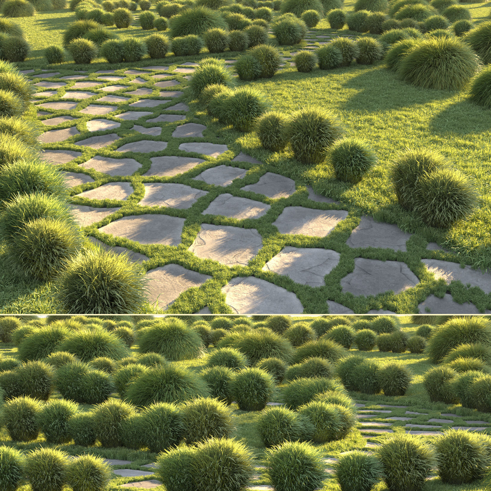 Grass Path By Spline 3D model_5