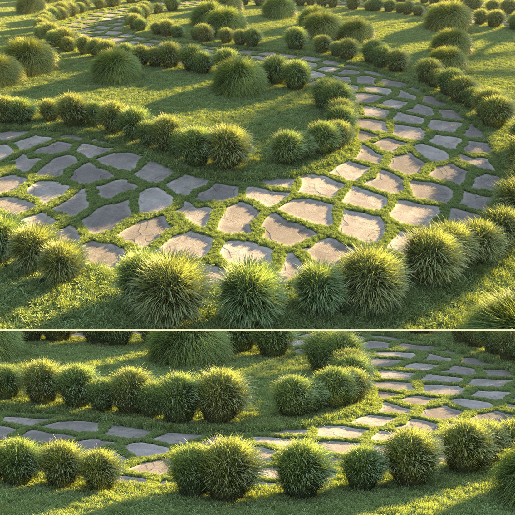 Grass Path By Spline 3D model_2