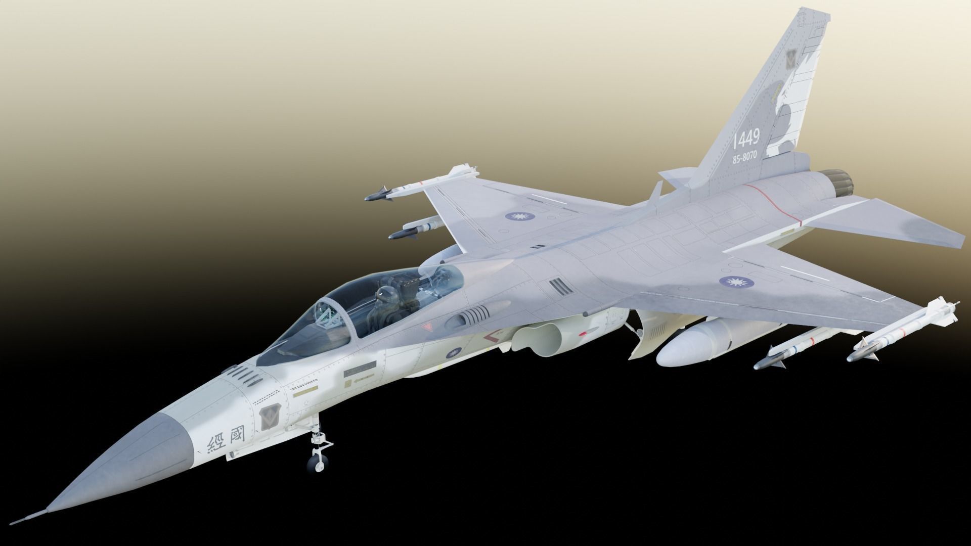 AIDC F-CK-1 Fighter  Taiwan 3D model_4
