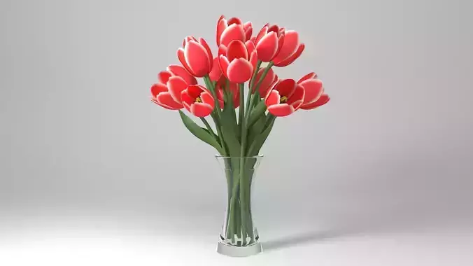Tulip flowers in vase PBR