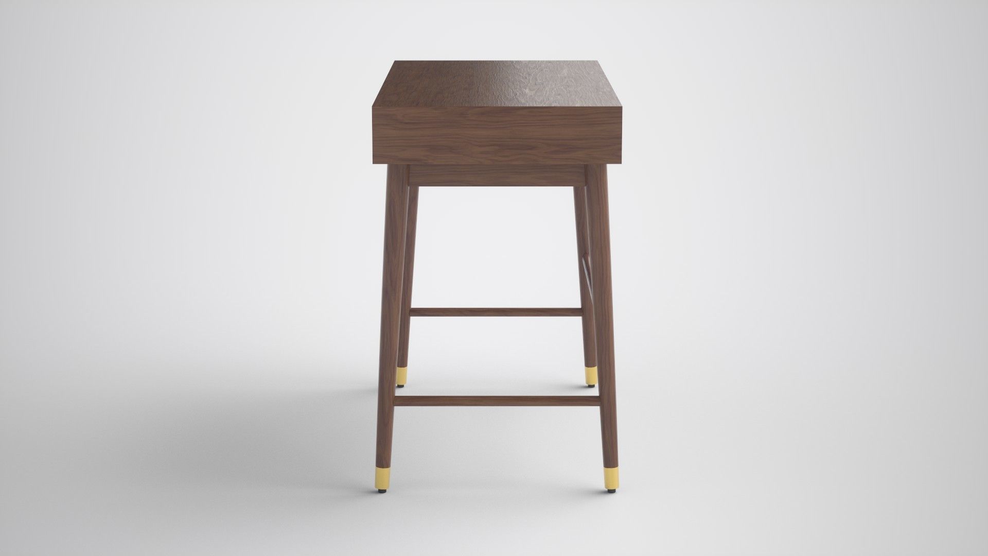 Zola Desk walnut veneer Low-poly 3D model_4