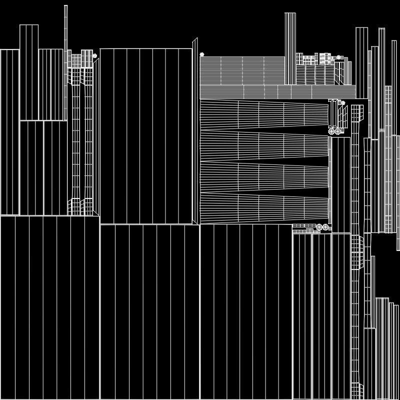 Zola Desk walnut veneer Low-poly 3D model_6