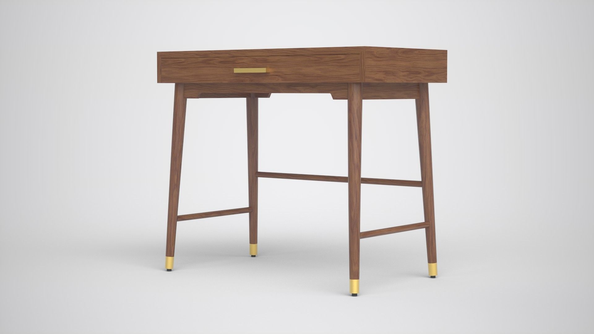 Zola Desk walnut veneer Low-poly 3D model_3