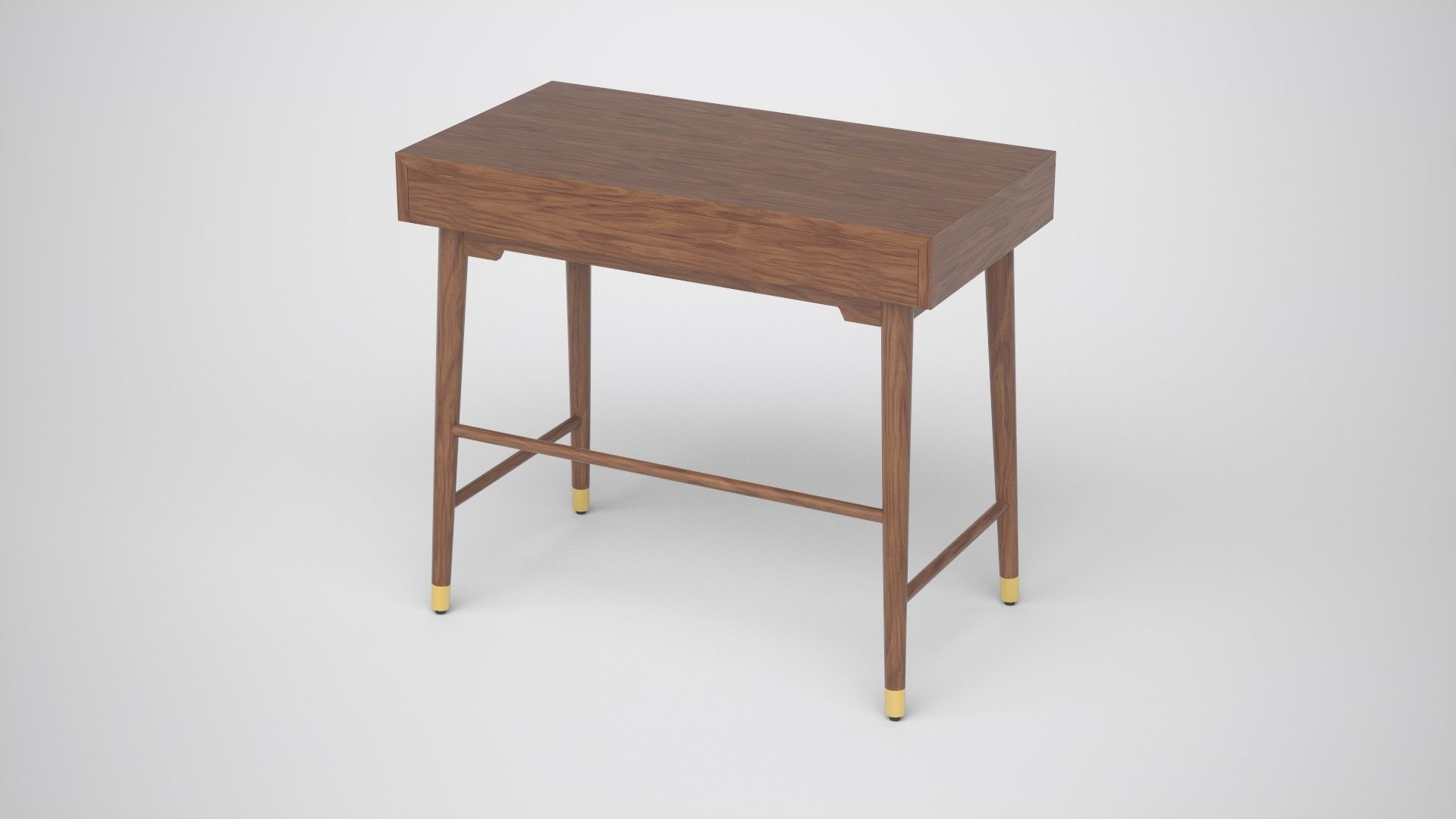 Zola Desk walnut veneer Low-poly 3D model_5