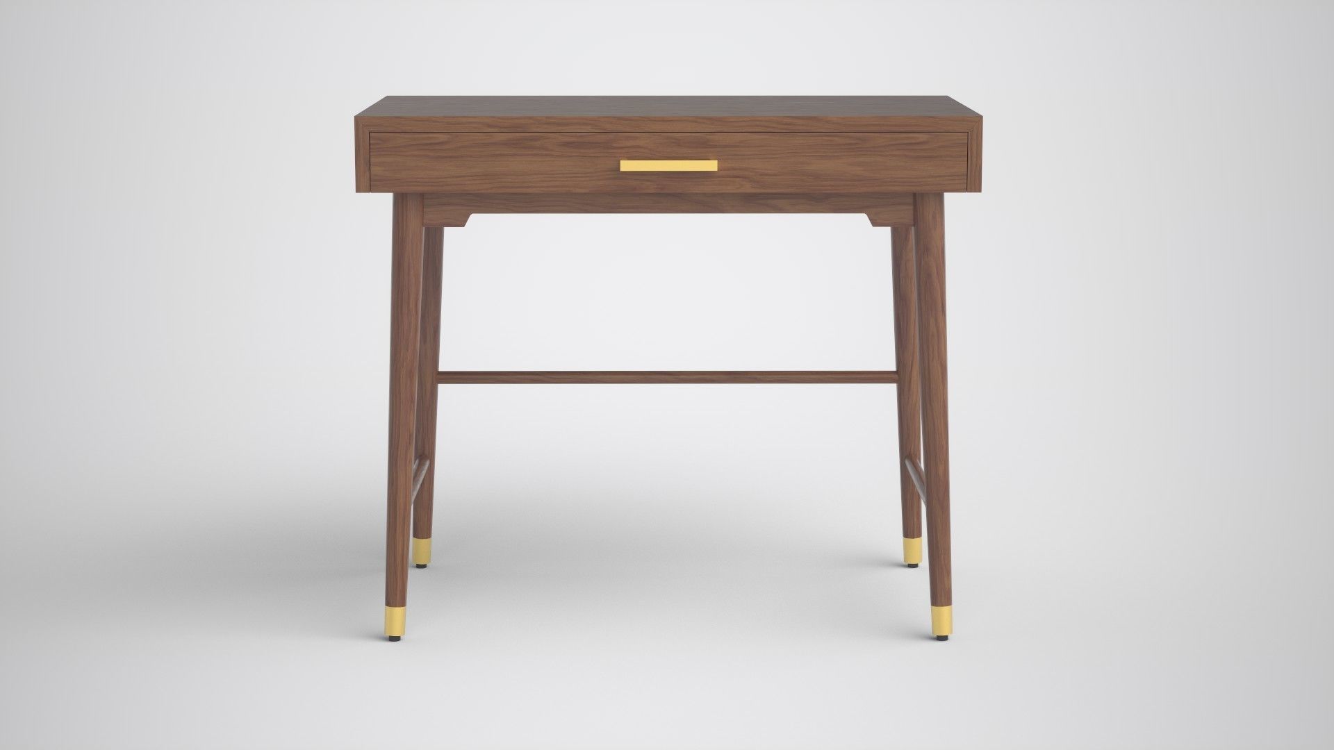 Zola Desk walnut veneer Low-poly 3D model_2