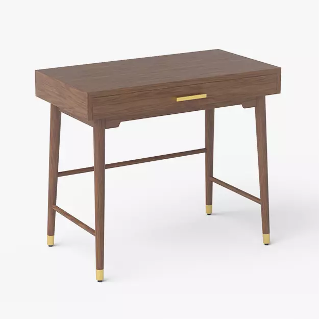 Zola Desk walnut veneer Low-poly 3D model_0