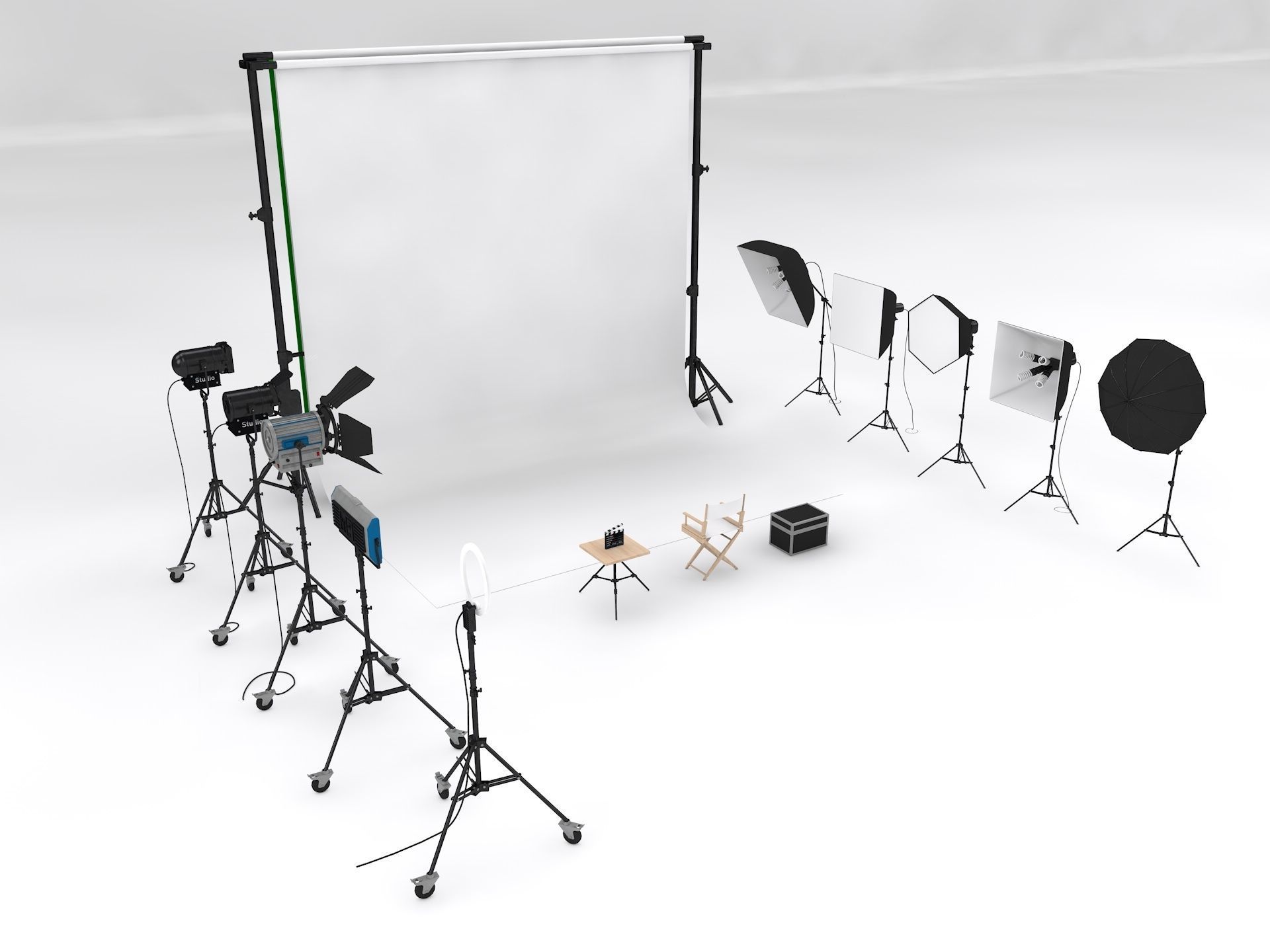 Studio Photography Lighting Models 3D model_5