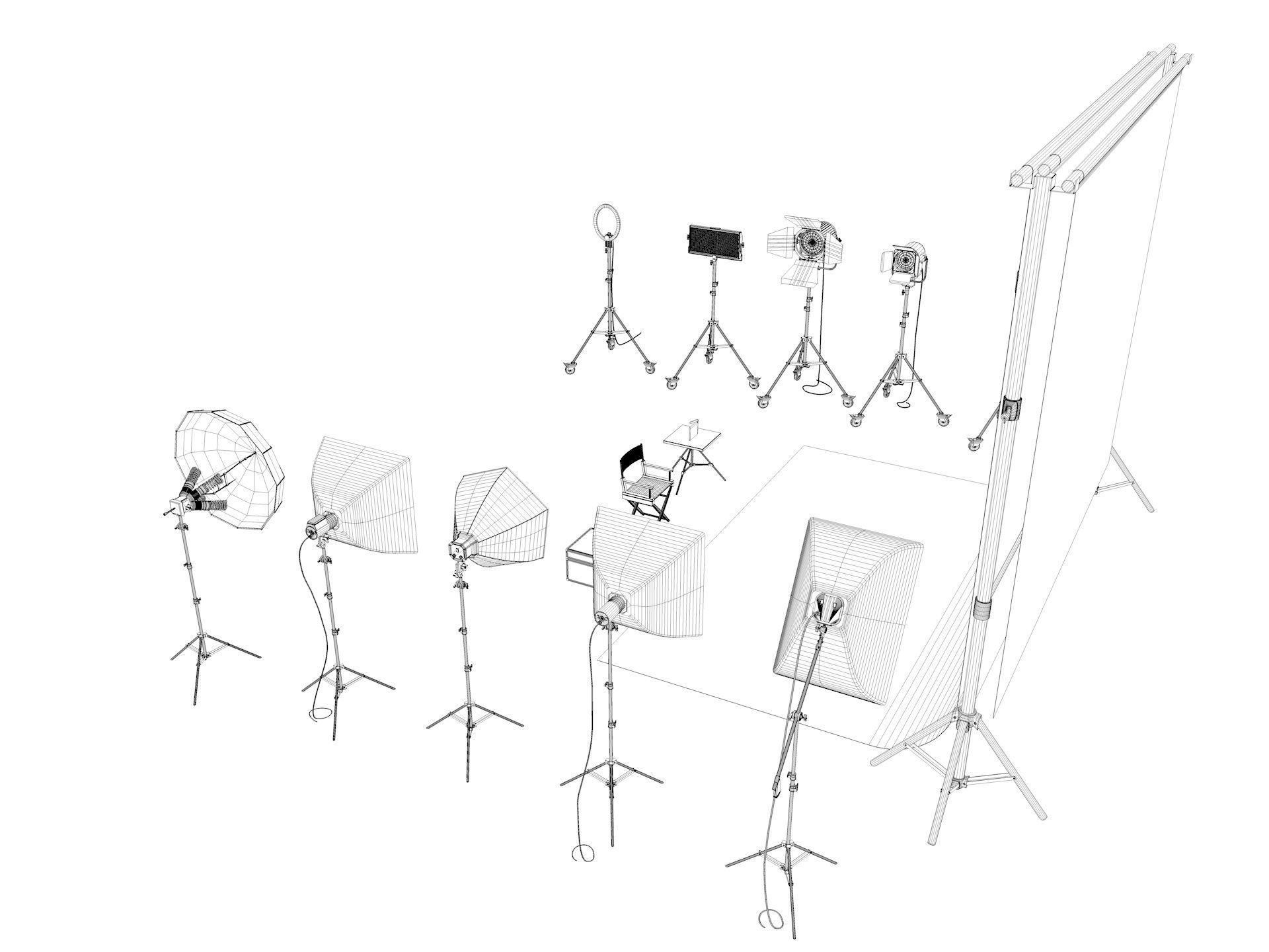 Studio Photography Lighting Models 3D model_11