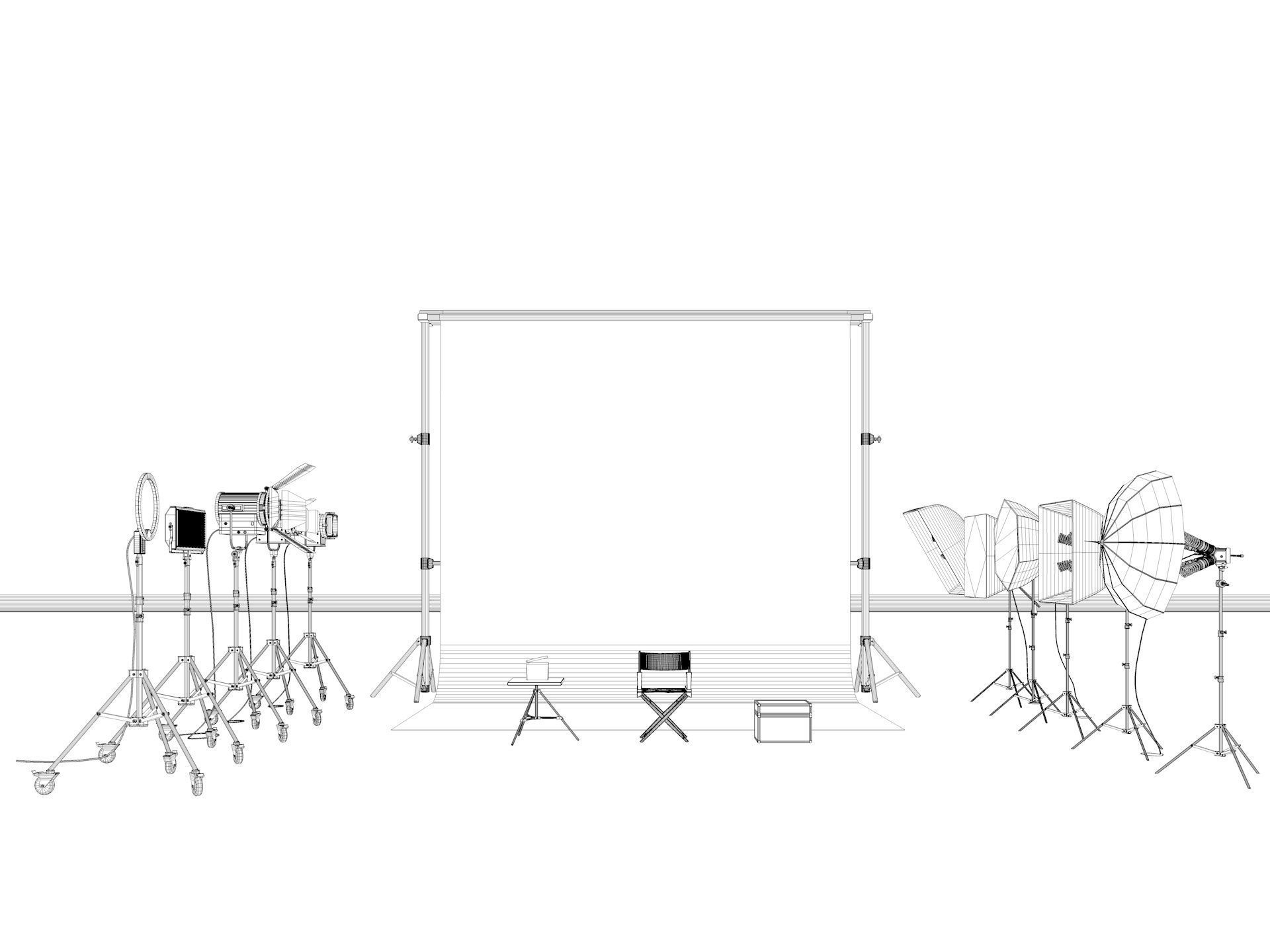 Studio Photography Lighting Models 3D model_12