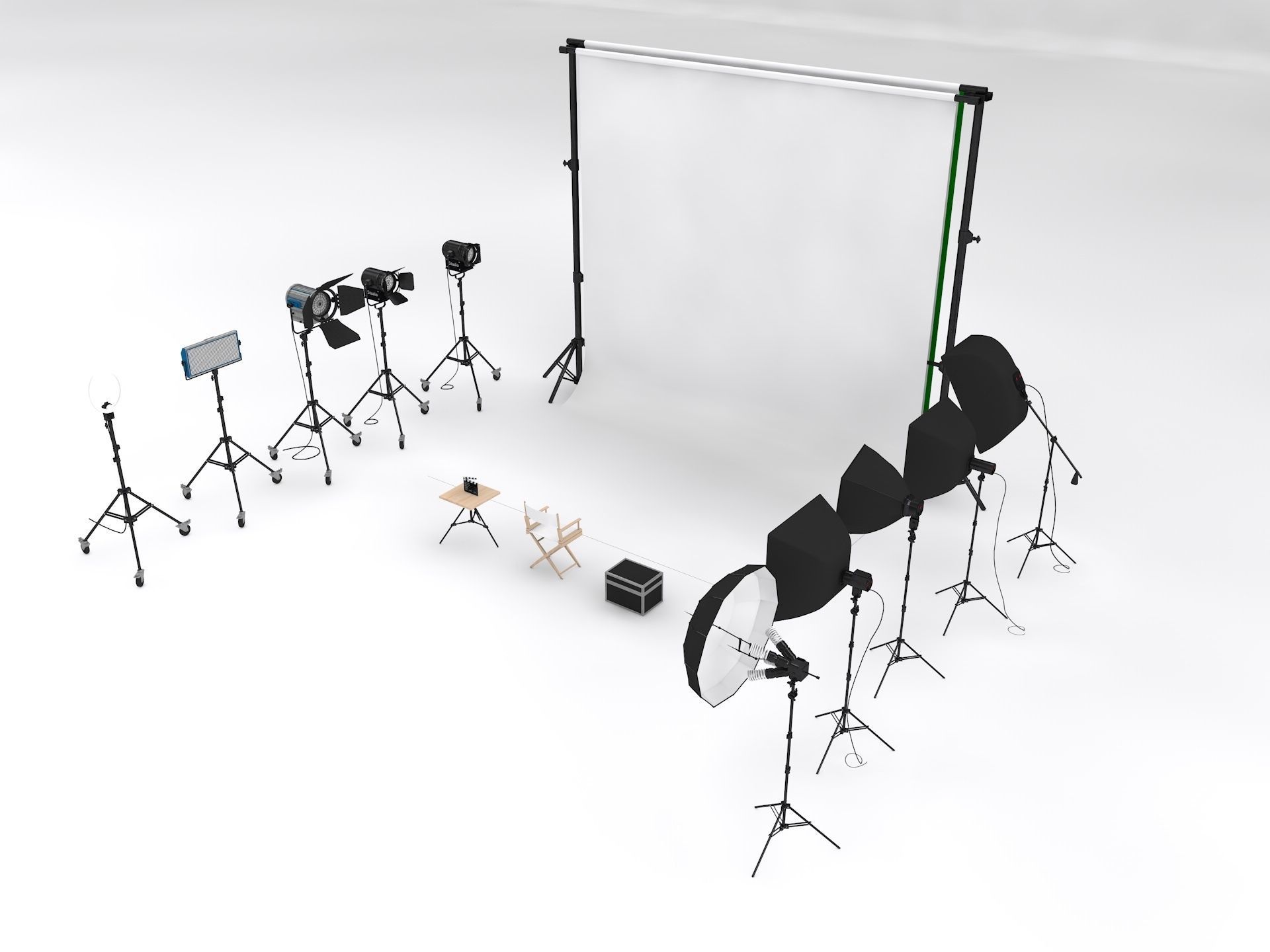 Studio Photography Lighting Models 3D model_2