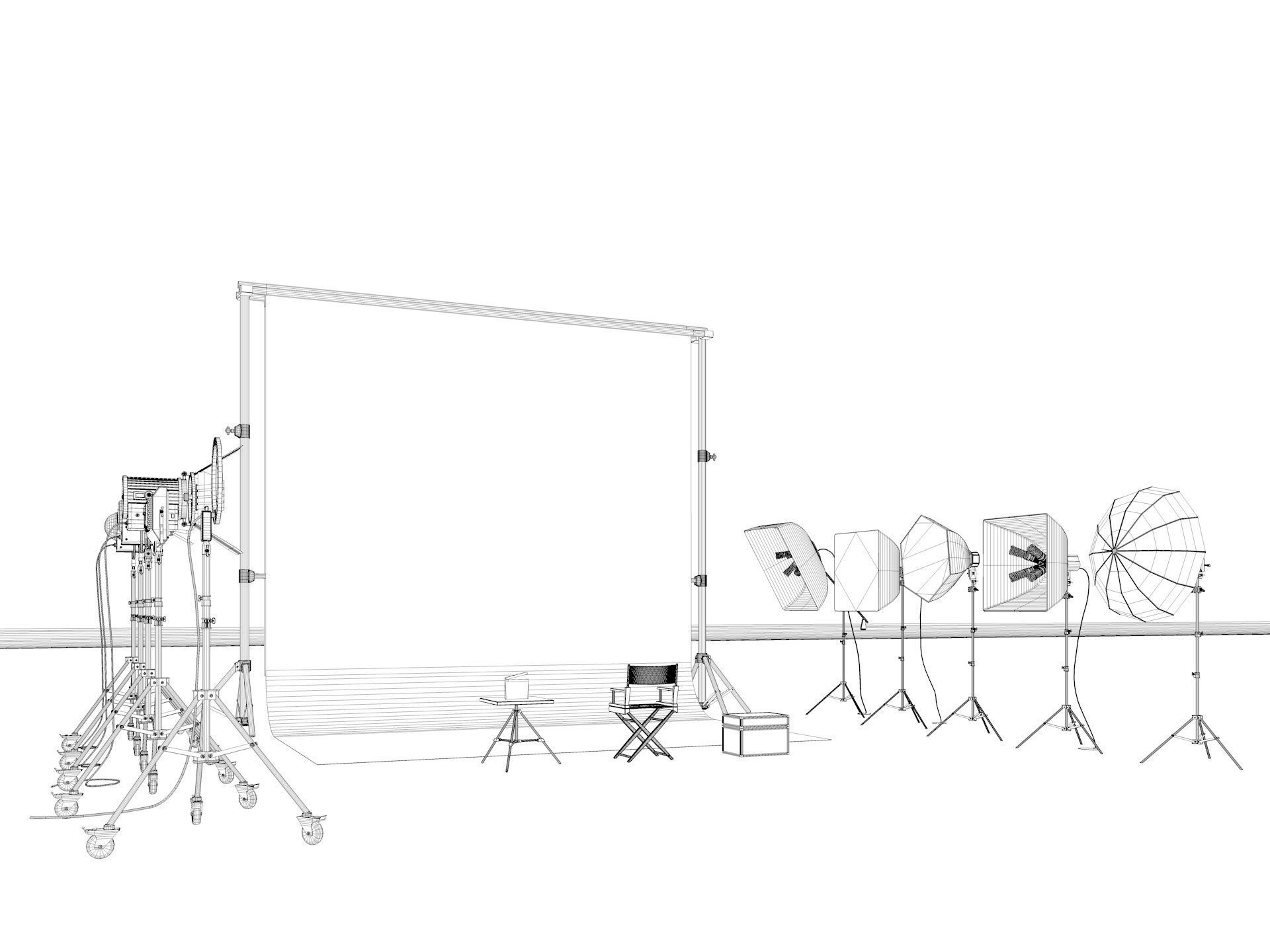 Studio Photography Lighting Models 3D model_10