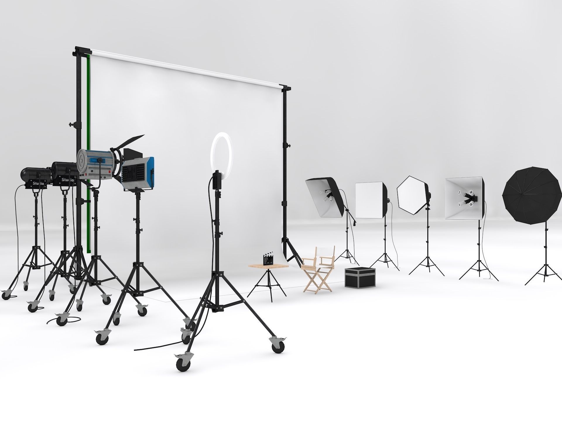 Studio Photography Lighting Models 3D model_4