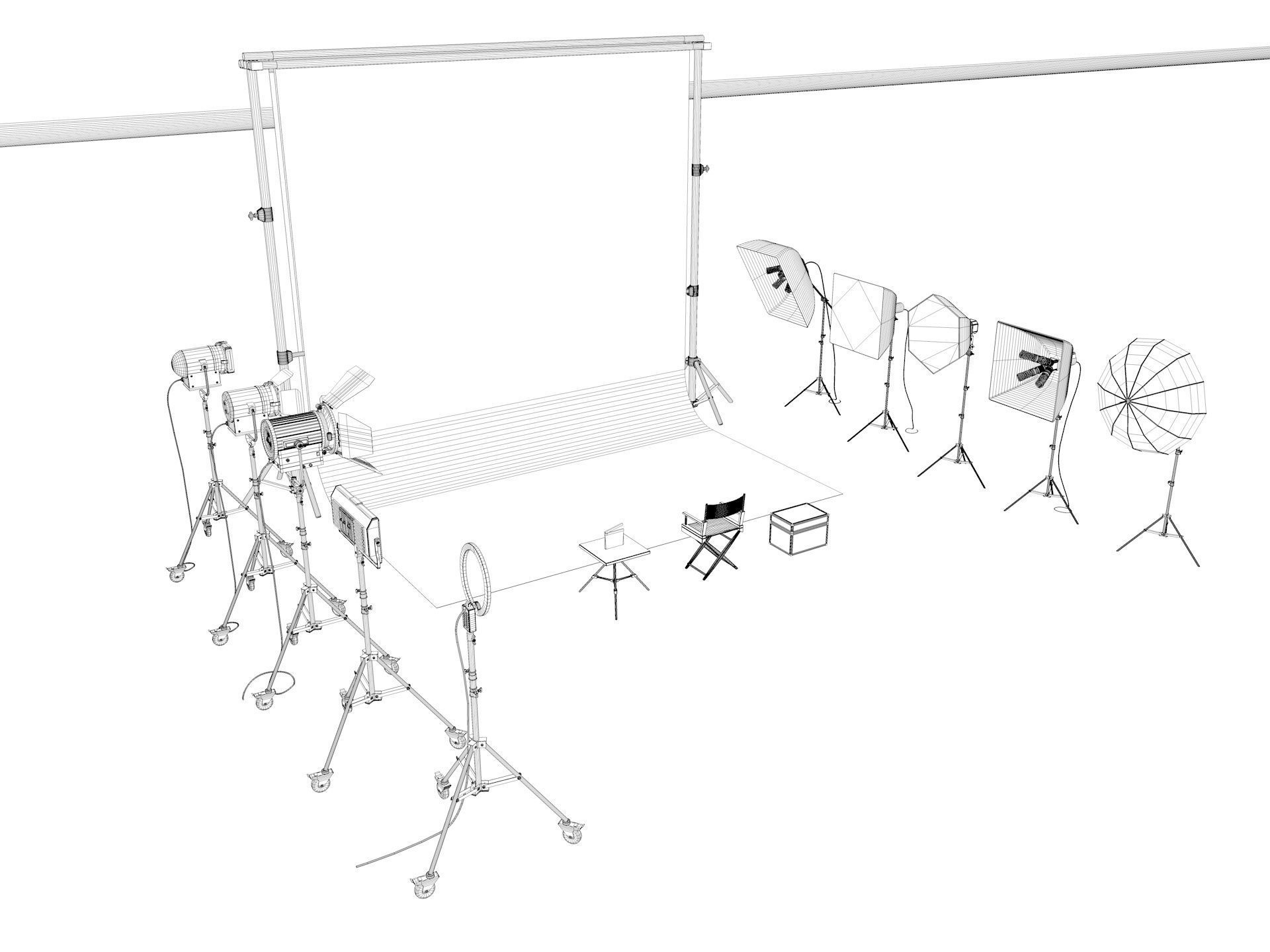 Studio Photography Lighting Models 3D model_16