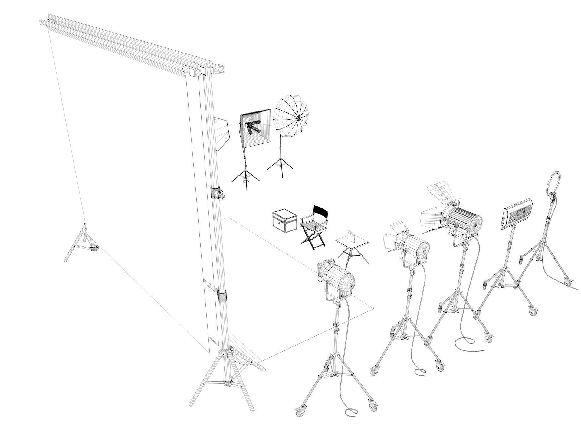 Studio Photography Lighting Models 3D model_19