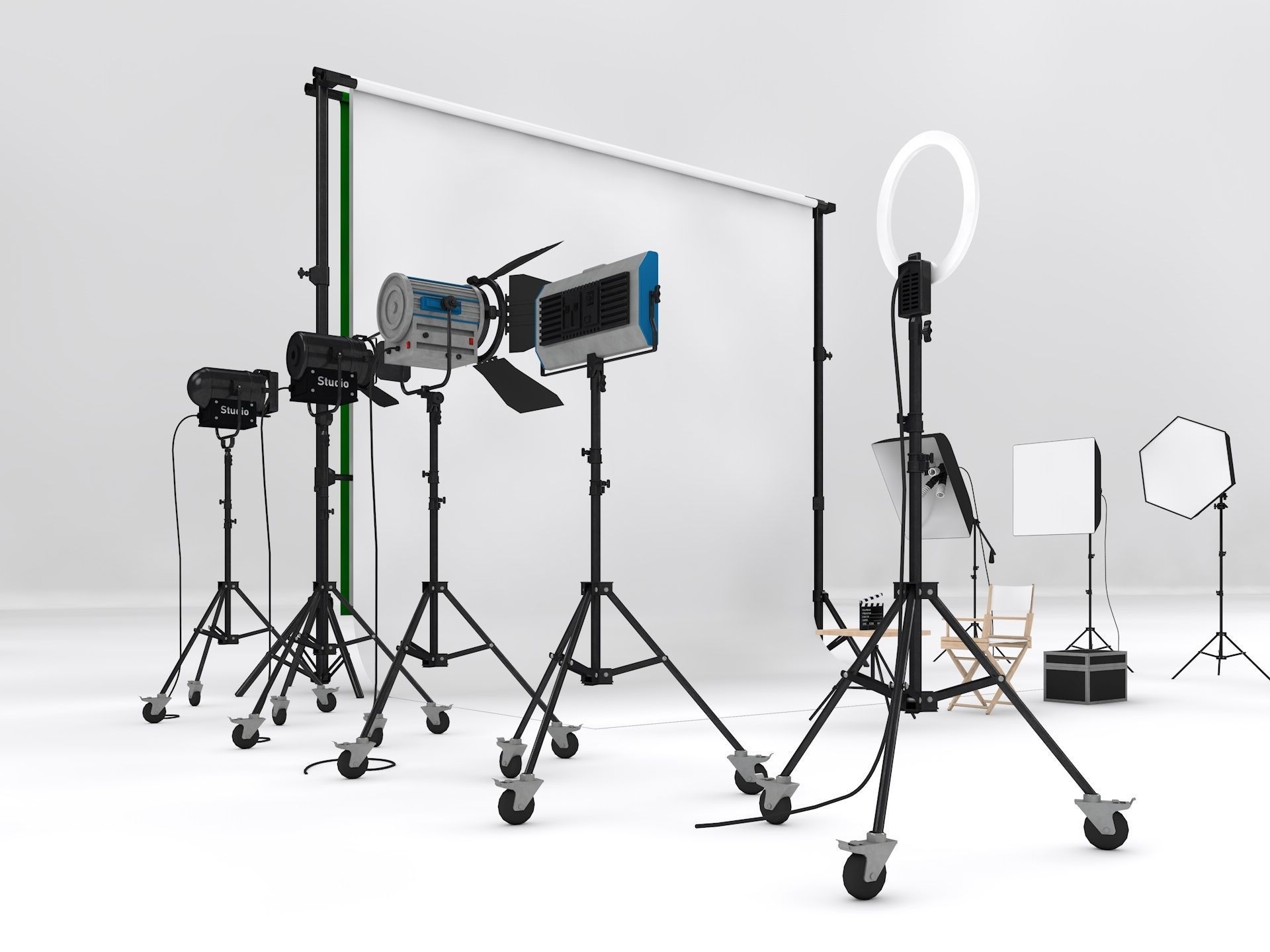 Studio Photography Lighting Models 3D model_7