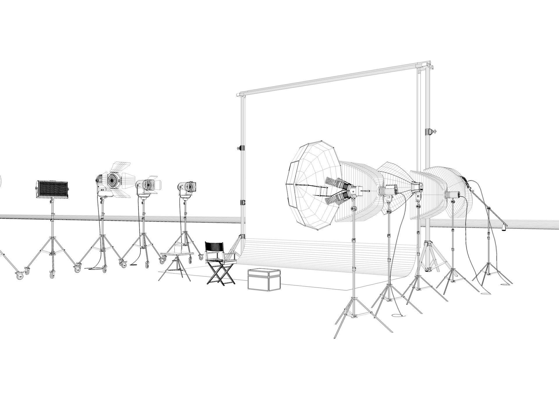 Studio Photography Lighting Models 3D model_14