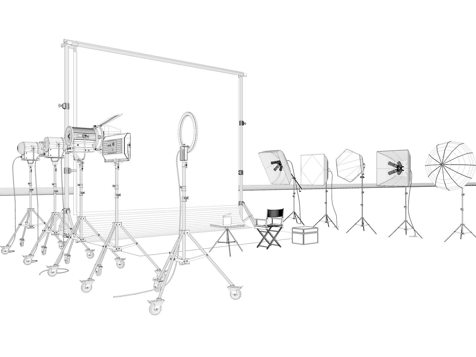 Studio Photography Lighting Models 3D model_15