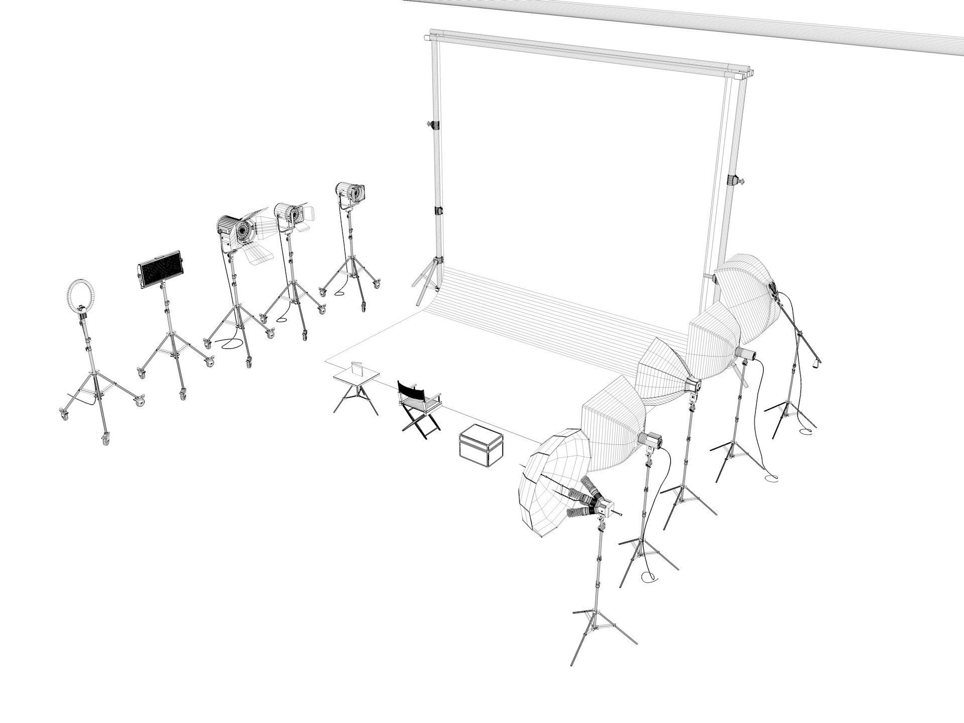 Studio Photography Lighting Models 3D model_13
