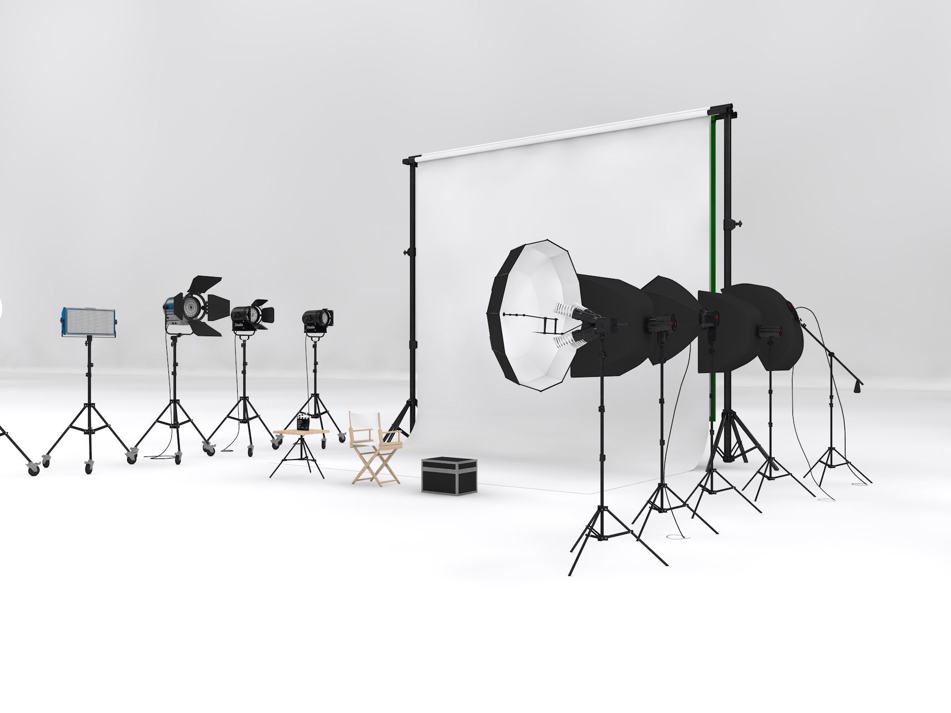 Studio Photography Lighting Models 3D model_3