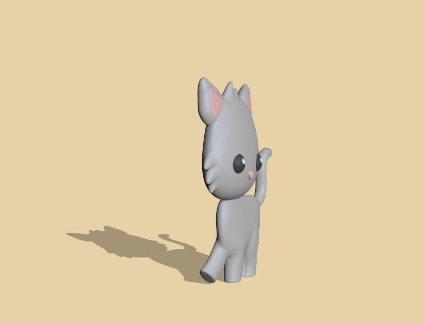 Cat Flat 3D print model_1