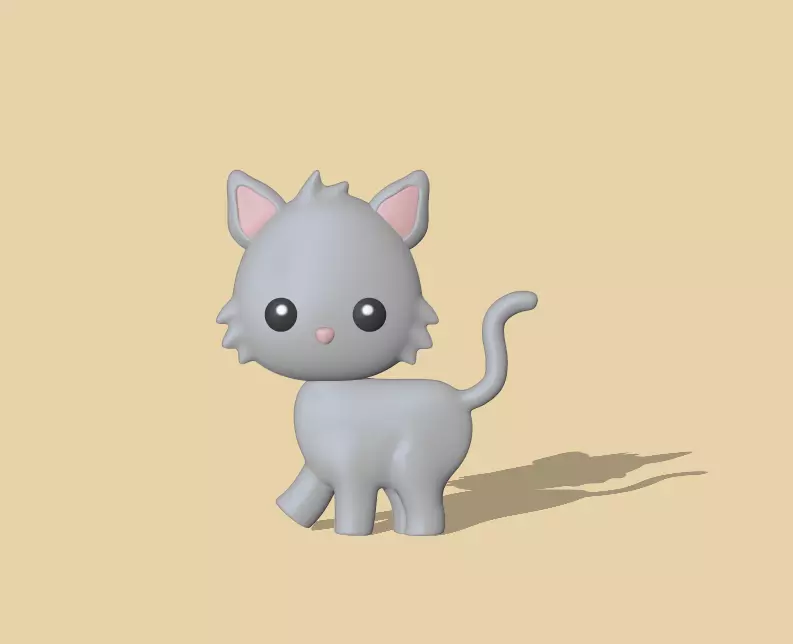 Cat Flat 3D print model_0