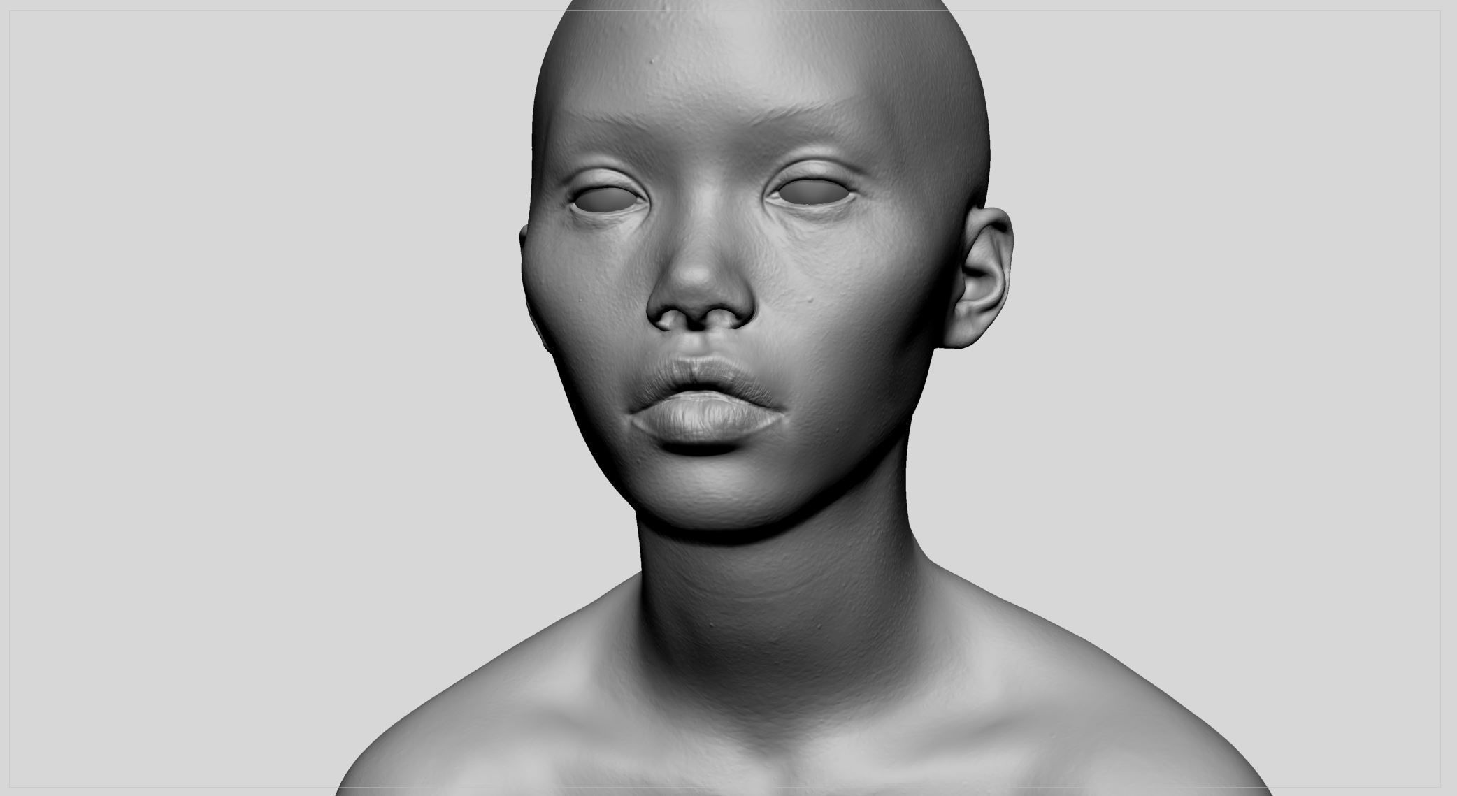 Asian Female Head v2 3D model_10