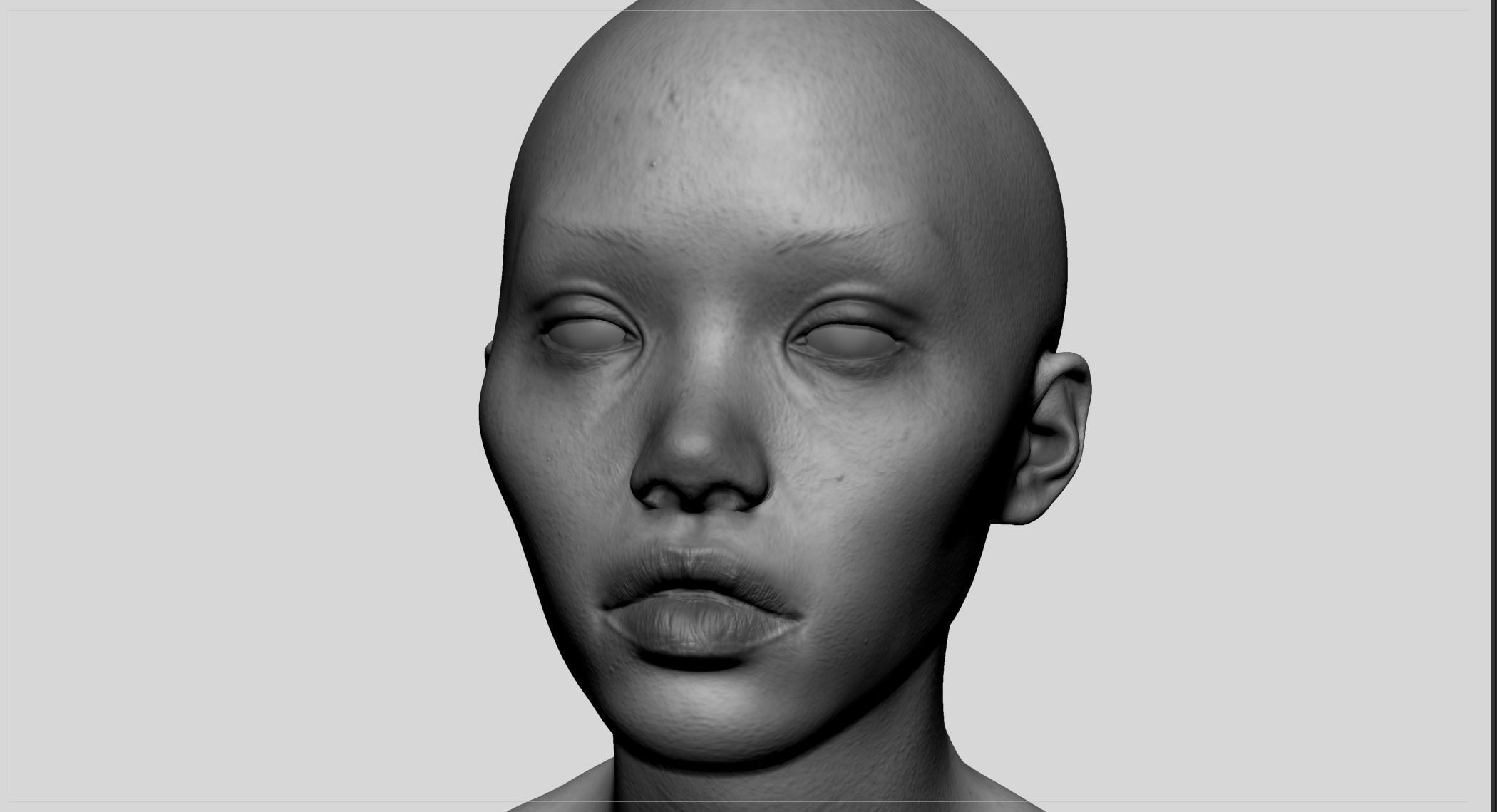 Asian Female Head v2 3D model_6
