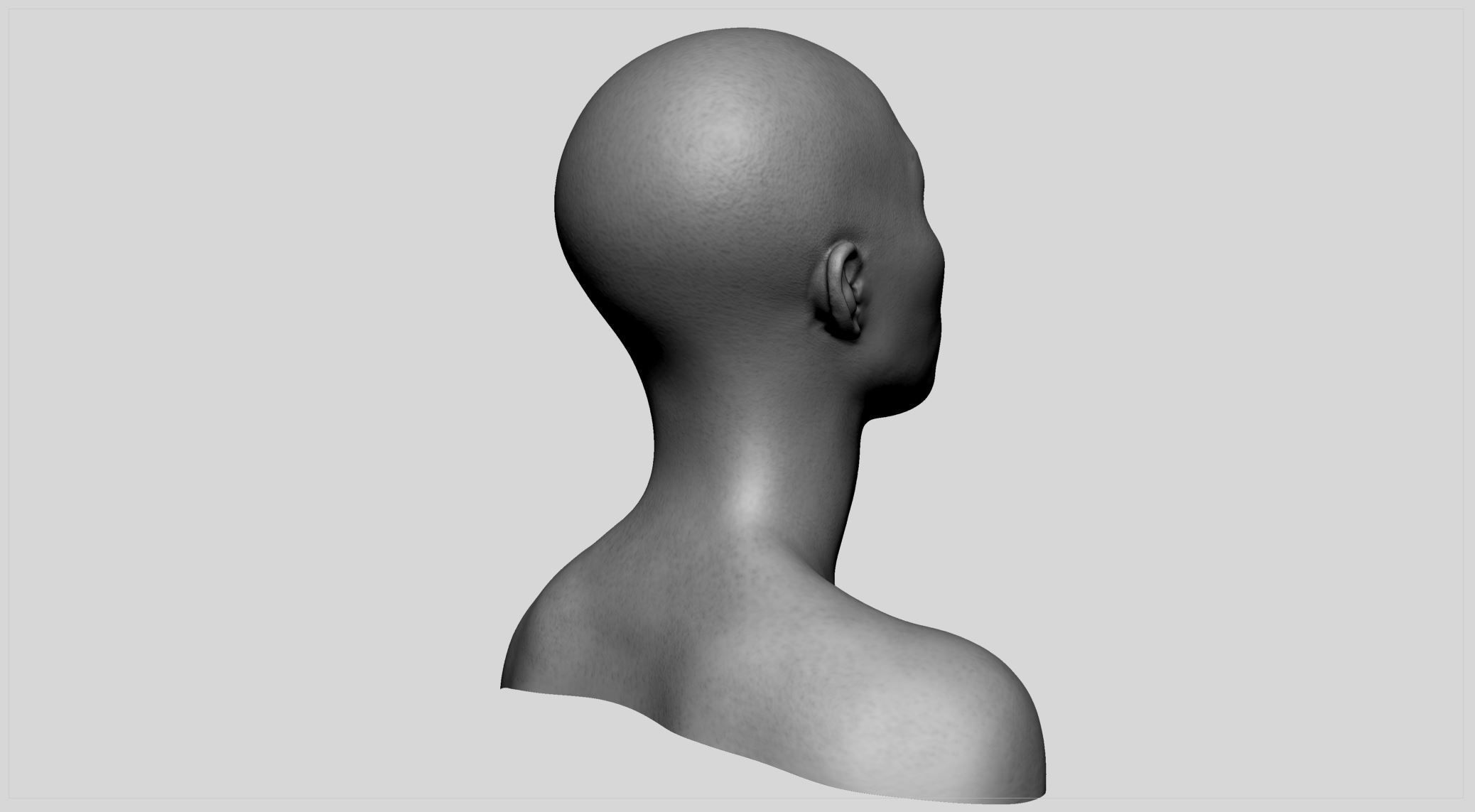 Asian Female Head v2 3D model_3