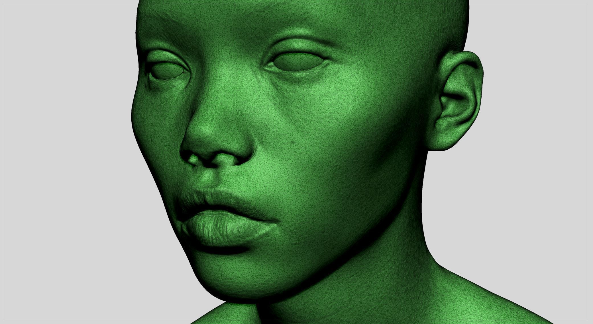 Asian Female Head v2 3D model_11