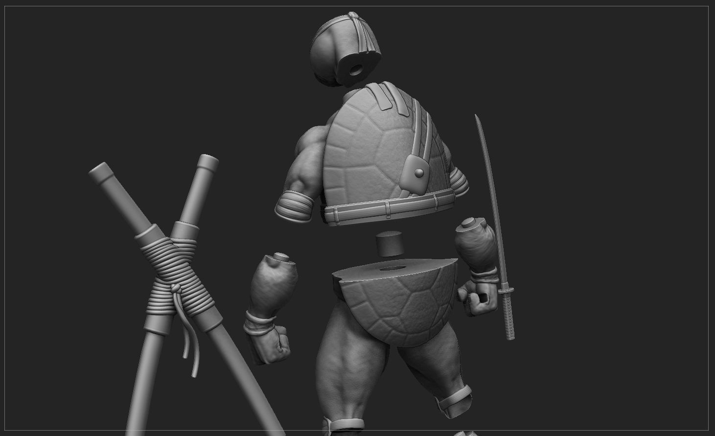 TORTUGAS NINJAS 1990 - TMNT - LEONARDO 3D print model_15