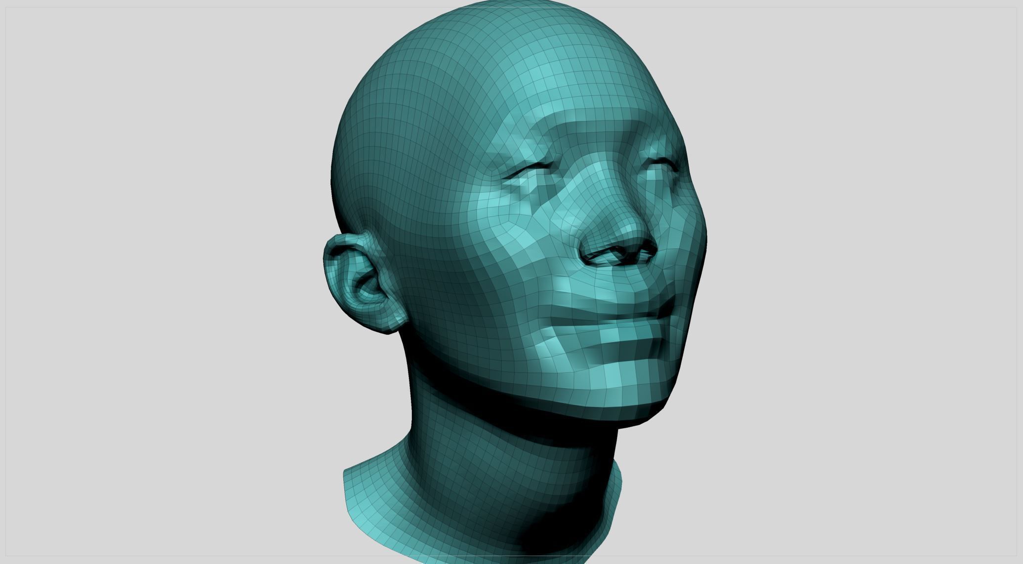 Female Head v12 3D model_11